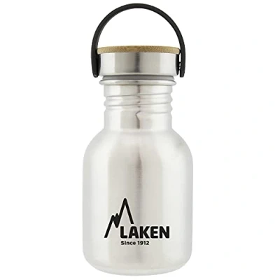 Obrázek Laken Láhev z ušlechtilé oceli Basic Basic, široký otvor se šroubovacím uzávěrem oceli, bez BPA, 0,35 l, stříbro