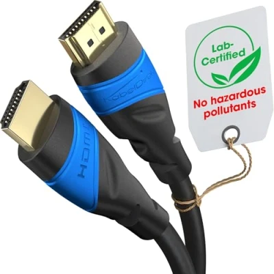Obrázek HDMI kabel KabelDirekt High Speed s Ethernetem, 15 m, 1,4 A, podporuje Full HD 3D a zpětný audio kanál (Audio Return Channel) 6m