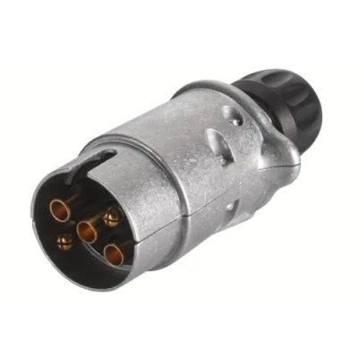 Obrázek HELLA Zástrčka 24V 5pólová šroubová přípojka délka: 63 mm hliník stříbrný DIN/ISO: 1724 množství: 1 8JA 001 916