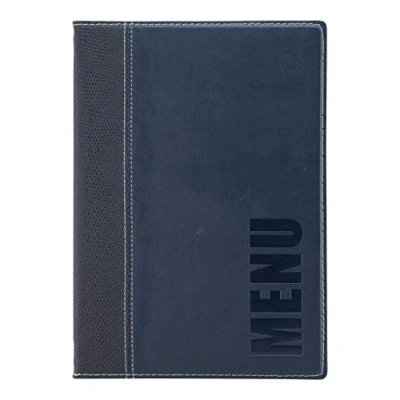Obrázek Securit trendy vzhled kůže A5 menu karta vč. 1 Dopplete vložka pro (pro 4str. A5), modrá