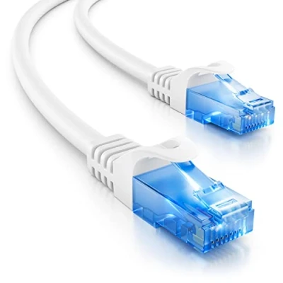 Obrázek deleyCON 3,0m CAT.6 Ethernet Gigabit Lan síťový kabel RJ45 CAT6 propojovací kompatibilní s CAT.5 CAT.5e CAT.6a Cat.7 bílý