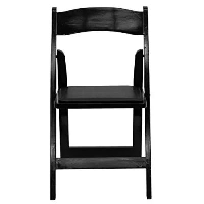Obrázek Flash Furniture Hercules skládací židle, dřevo, s polstrovaným vinylovým sedákem, černá, 4 kusy