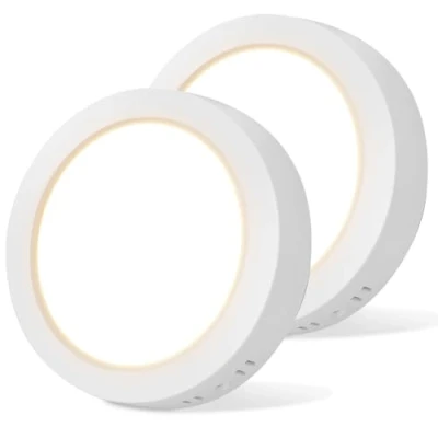 Obrázek Aigostar stropní svítidlo led 12 W 3000 K svítidlo, 1300 lm lampy strop ideální pro koupelnu balkon chodbu kuchyň obývací pokoj, teplá bílá lampa do koupelny Ø 17,4 cm, 2 ks