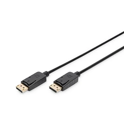 Obrázek DIGITUS DisplayPort připojovací kabel, DP St/St, 3,0 m, m/zamykání, DP, kompatibilní s 1. 1a černý