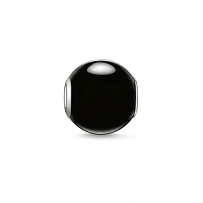 Obrázek Thomas Sabo Unisex korálkový obsidián černý Karma Beads 925 Sterlingové stříbro K0002 023 11, stříbro, sklo.