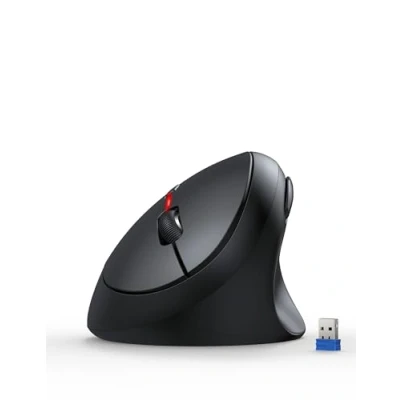 Obrázek TECKNET Ergonomische Maus Kabellos, 4800 DPI Vertikale Maus, 99% Lärmminderung, 6 Tasten, 2.4G Computer Funkmaus, Leise Wireless Mouse for Laptop, PC, Chromebook, Mac