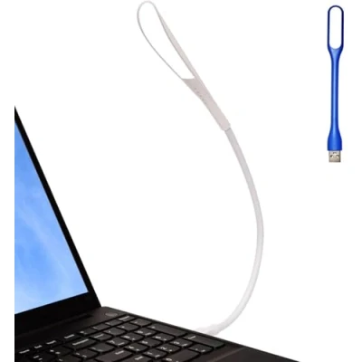 Obrázek EBYPHAN Mini USB světlo pro laptop, lampa stmívatelná, flexibilní PC počítače (14 LED perly, 3stupňový nastavitelný jas, dotykový vypínač, bílý)