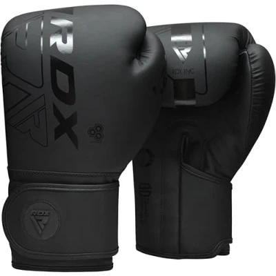 Obrázek RDX Boxerské rukavice, Muay Thai Kickbox Sparring, Maya Hide kůže Kara Boxing Gloves Pánské Dámské, boxovací pytel Punchingové Kickboxovací rukavice MMA Bojový sport trénink černý dospělý 8