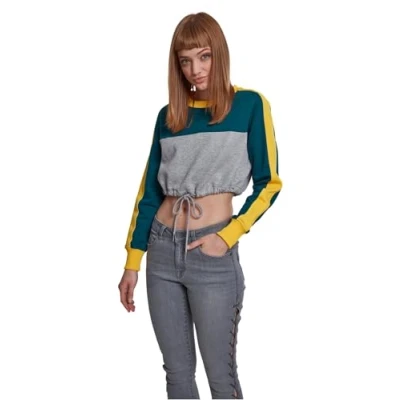 Obrázek Urban Classics Ladies Mikina, Ženy, Velikost: Small, Grey/jasper/chromeyellow