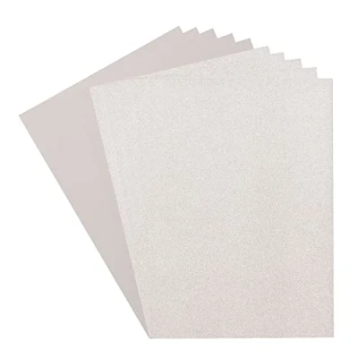 Obrázek Vaessen Creative 800208 001 Florence Cardstock (216g/m²) &amp; třpytivý papír (250 g/m²), stříbrná, DIN A4, 10 kusů, pro scrapbooking, výrobu karet, vysekávání a jiná papírová řemesla