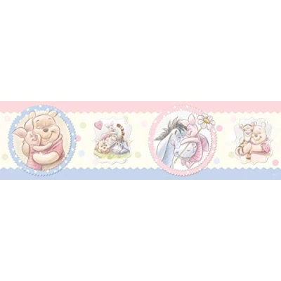 Obrázek AG Design Disney Medvídek Pú samolepicí bordura, nálepka na zeď, fólie, vícebarevná, 500 x 14 cm