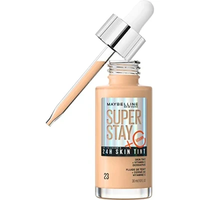 Obrázek Maybelline New York Foundation, dlouhotrvající make up s vitaminem C, veganská receptura, inkoust Super Stay Skin, č. 23