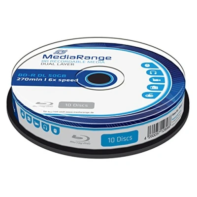 Obrázek MediaRange 10 x BD R DL 50 GB 6X vřeteno
