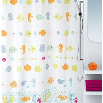 Obrázek Spirella 10.1789 DV 6PK1780 Textil Happy Fish, 180 x 200 cm, vícebarevná