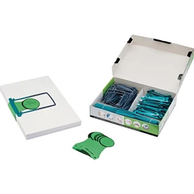 Obrázek Jalema 5721000 Archiv Kit s klipem, PVC a změkčovadla klip pro dlouhodobou archivaci, objem 8 cm, balení 100 kusů, zelená