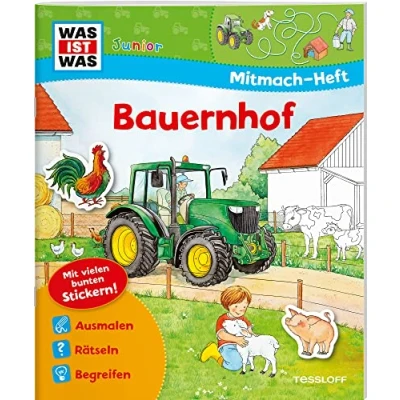 Obrázek WAS IST Junior Mitmach Heft Bauernhof: Spiele, Rätsel, Sticker
