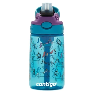 Obrázek Contigo Kids&#039; Easy Clean AUTOSPOUT Straw Water Bottle; bez BPA, robustní láhev na vodu; 100% odolná proti vytečení; snadné čištění; ideální pro každodenní nošení, předškolu, školu a sporty; 14 oz