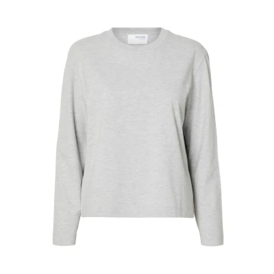 Obrázek SELECTED FEMME Dámské tričko Boxy s dlouhými rukávy, Light Grey Melange