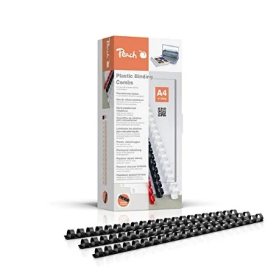 Obrázek Peach Plastový vázací hřbet A4 12 mm 95 listů 100 kusů černý PB412 02