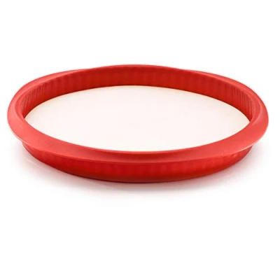 Obrázek Lékué Duo, Quiche pružinová forma, keramika a silikon, červená, 28 cm, x 3 cm