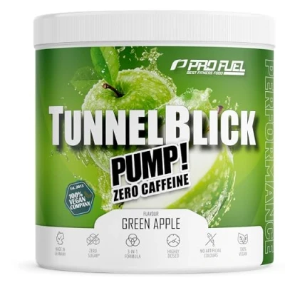 Obrázek Pump Booster3 bez kofeinu Green APPLE 440 g inovativní pumpička z aminokyselin a rostlinných extraktů vysoce dávkovaný Pre Workout vyrobeno v Německu 100% veganské