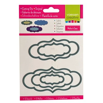 Obrázek Vaessen Creative Vysekávací šablona na etikety, 4,8 x 2,1 0,1 cm
