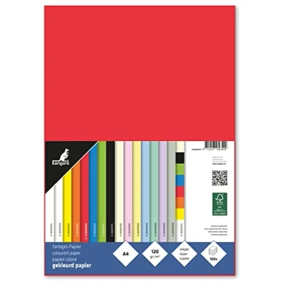Obrázek kangaro tónovaný papír červený DIN A4 120 g/m² FSC mix 100 ks dopisní pro kutily DIY K 0043F075 29. 7x21x1. 5