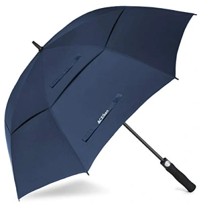 Obrázek ACEIken Regenschirm Groß XL Sturmfest, Automatisch Öffnend, mit Doppeldach Belüftung, Blau Hochwertiger Stockschirm für Damen und Herren, Ideal als Golfschirm