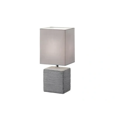 Obrázek Reality světla stolní lampa s keramickou nohou, 1x E14 maximálně 40 W, 29 cm, látkové stínidlo šedé R50131087