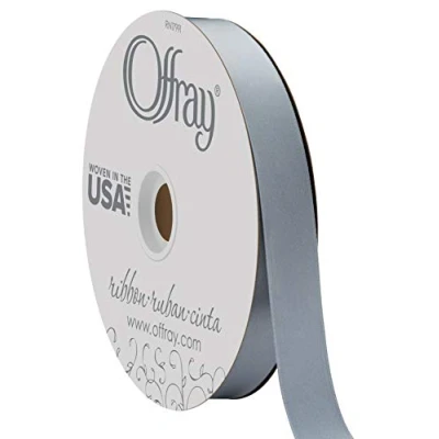 Obrázek Berwick Offray 2,2 cm breites, doppelseitiges Satinband, Dusty Blue, 91,4 m