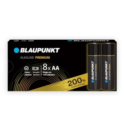 Obrázek BLAUPUNKT Premium AA balení alkalických baterií s 8, nejlepší pro herní ovladače a hračky, LR6BPR/8CB