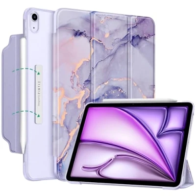 Obrázek Fintie pouzdro pro iPad Air 11 palců M2 (2024), 5. Generace (2022)/ 4. Gen 10,9&quot; Case [magnetický uzávěr] Lehké stojací s průsvitně matovanou zadní stranou, LilaMarmor