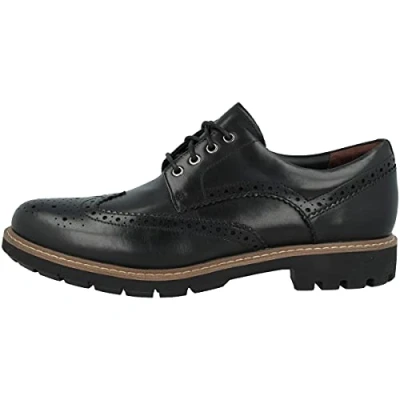 Obrázek Clarks Pánské Batcombe Wing Derbys, Černá kůže