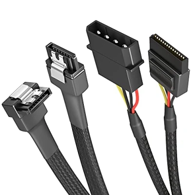 Obrázek kabel Přímý 3 x 7 pin SATA datový 6 Gbit/s, černá