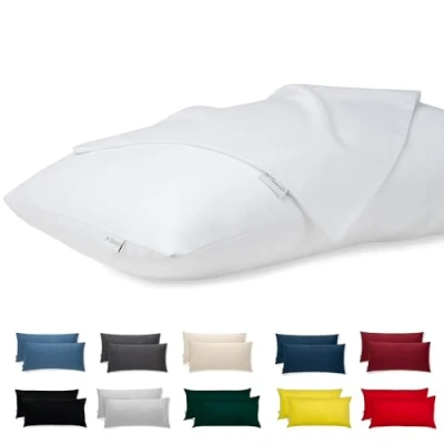 Obrázek Povlak na polštář 50 x 80 bavlna Premium Satin Sada 2 ks Dekorace pro Bed/sofa Látka Super měkká rezistentní Hypoalergenní protiroztoči se zakrytým zipem