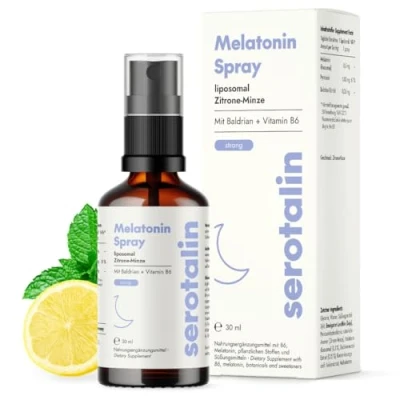 Obrázek serotalin® MELATONIN SPRAY lipozomální sprej na usínání + kozlík pouze 1 rozprašovač pro rychlá pomoc při dospělé 30 ml 200 střiků