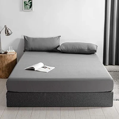 Obrázek Good Nite napínací prostěradlo 180 x 200 cm šedé polyesterové 30 extra hloubka kapesní měkké a prodyšné Lze prát v pračce