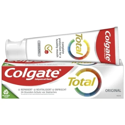 Obrázek Colgate Zubní pasta Total Original 75 ml čištění zubů pro zdravá ústa a 12hodinová proaktivní ochrana zubů* čistí zuby, dásně, tváře jazyk