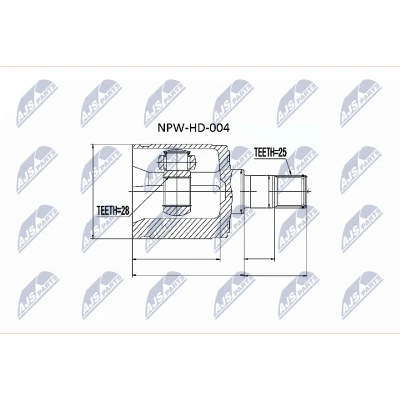 Obrázek Sada kloubů, hnací hřídel NTY NPW HD 004