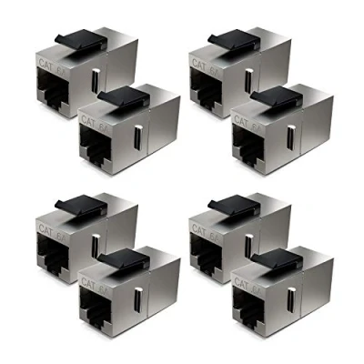 Obrázek deleyCON 8x CAT6a Keystone modul propojovací kabel spojka postroj 2x RJ45 zdířka síťový patch panel držák klíče rozšíření