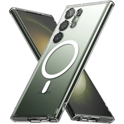 Obrázek Ringke Fusion Magnetic kompatibilní se Samsung Galaxy S23 Ultra 5G (2023) Pouzdro magnetické bezdrátové nabíjení, saténová textura proti otiskům prstů na mobil Matte Clear