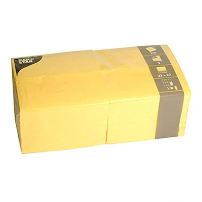 Obrázek Papstar 84580 250 ubrousků, 3vrstvé složené 1/8 33 cm x cm, žluté