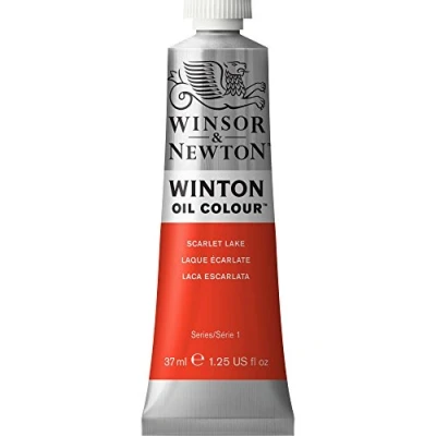 Obrázek Winsor &amp; Newton 1414603 Winton, jemná kvalitní olejová barva 37 ml tuba s rovnoměrnou konzistencí, odolná vůči světlu, vysoká krycí schopnost, bohatá na barevné pigmenty šarlatový lak