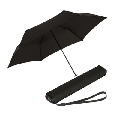 Obrázek Knirps Kapesní deštník Ultra US. 050 Slim Manual lehký a plochý odolný proti bouřce větru 21 cm černý, černá, Moderní