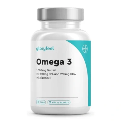 Obrázek Omega 3 400 kapslí (+ 1 rok) 000 mg rybího oleje v jedné kapsli mastné kyseliny Essentielle s EPA a DHA udržitelný rybolov, laboratorně testováno, vyrobeno Německu bez přísad