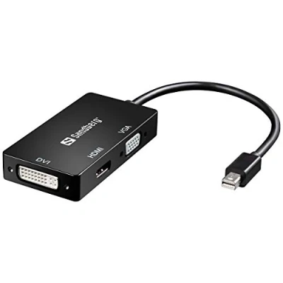 Obrázek Sandberg 509 12 adaptér &quot;miniDP na HDMI + DVI VGA&quot; Černá