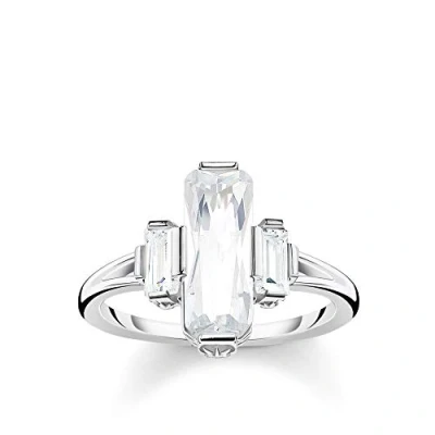 Obrázek THOMAS SABO Dámský prsten bílé kameny 925 sterlingové stříbro TR2267 051 14, stříbrná., stříbrná