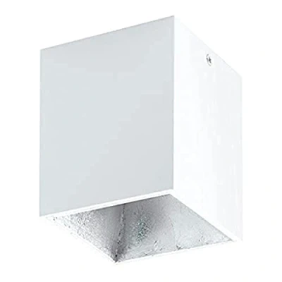 Obrázek EGLO LED stropní svítidlo Polasso, 1 žárovka lampa, materiál: hliník, plast, barva: bílá, stříbrná, délka: 10 x cm
