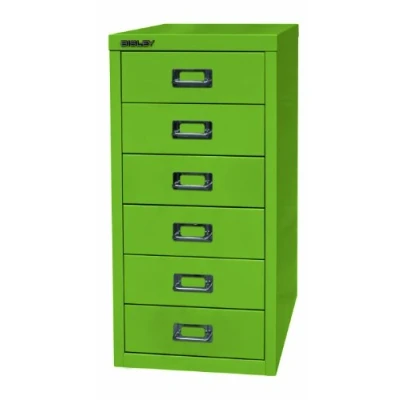 Obrázek BISLEY MultiDrawer, série 29, DIN A4, 6 zásuvek, kov, 604 zelená, 38 x 27,9 59 cm