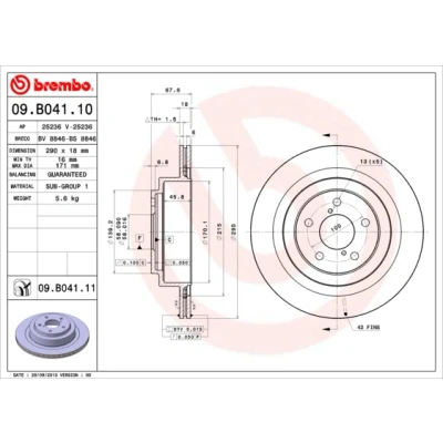 Obrázek Brzdový kotouč BREMBO 09.B041.11